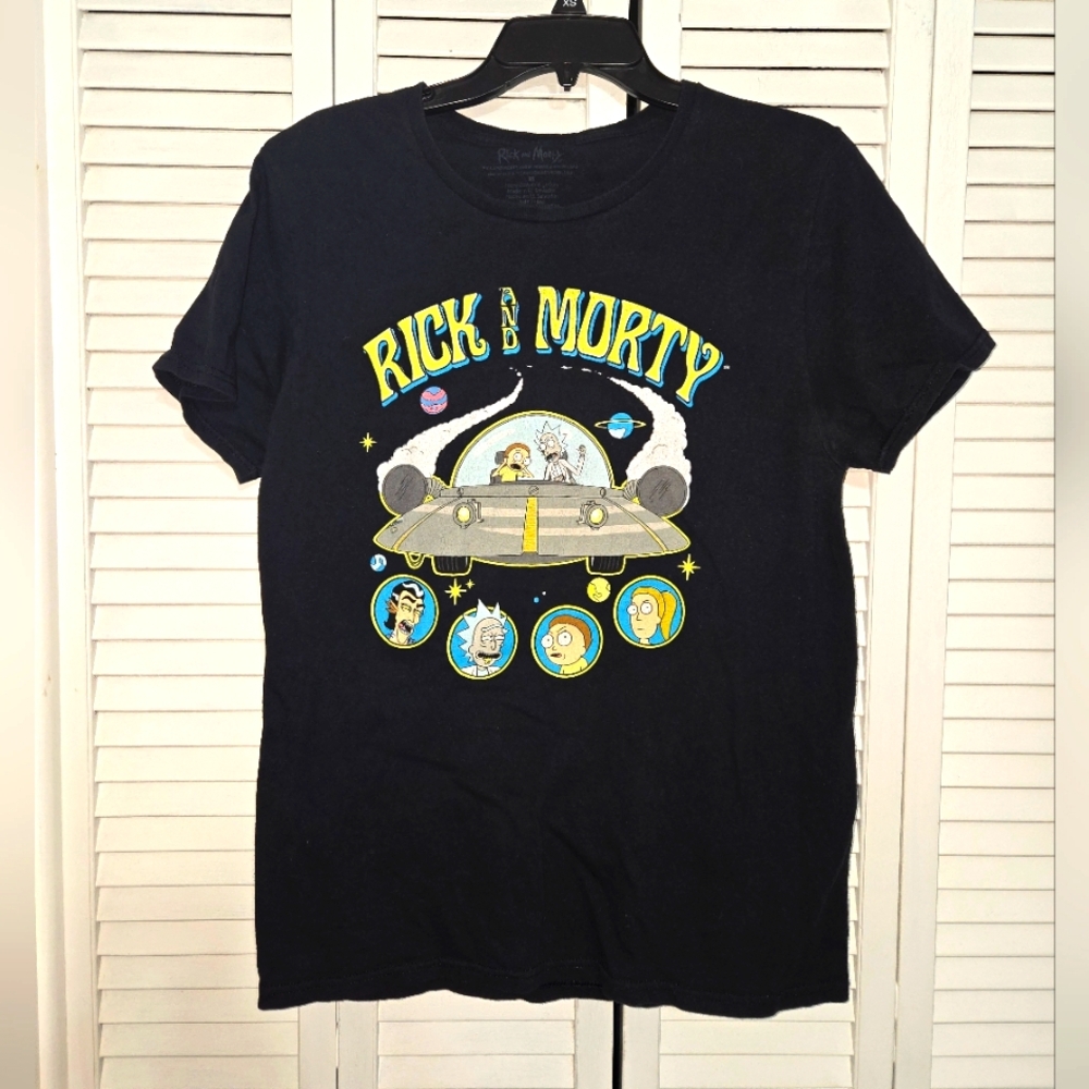 Rick and Morty Men's M Black Graphic T-Shirt